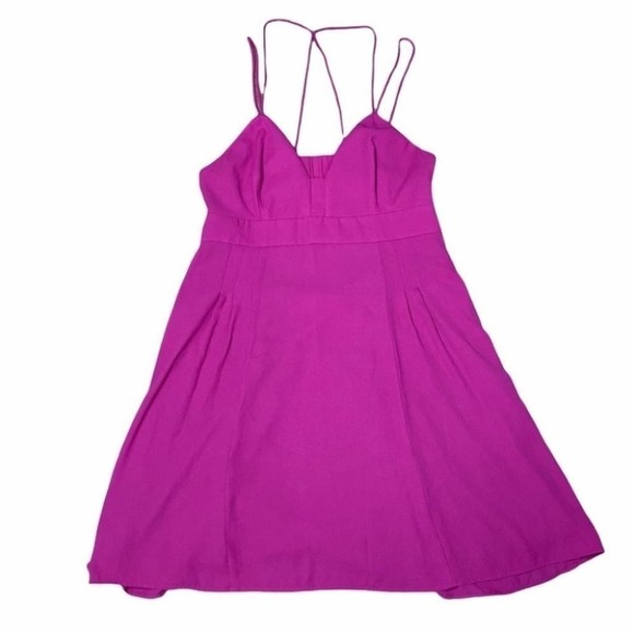 Express Dress Magenta Crisscross Strap Back Knee Length‎ Purple size 10 - Picture 6 of 15